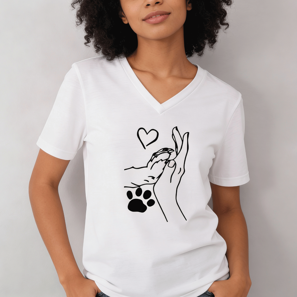 Estampado de Camisetas - CAMISETA DTF CUELLO V ESTAMPADO CARTA