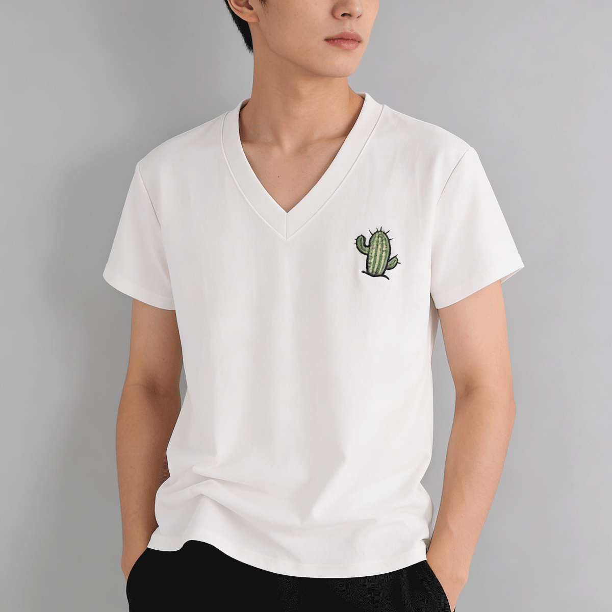 Estampado de Camisetas - CAMISETA DTF CUELLO V ESTAMPADO BOLSILLO