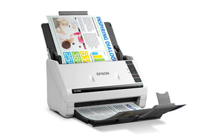 Escáner Epson DS-530X en vista derecha alimentando documentos