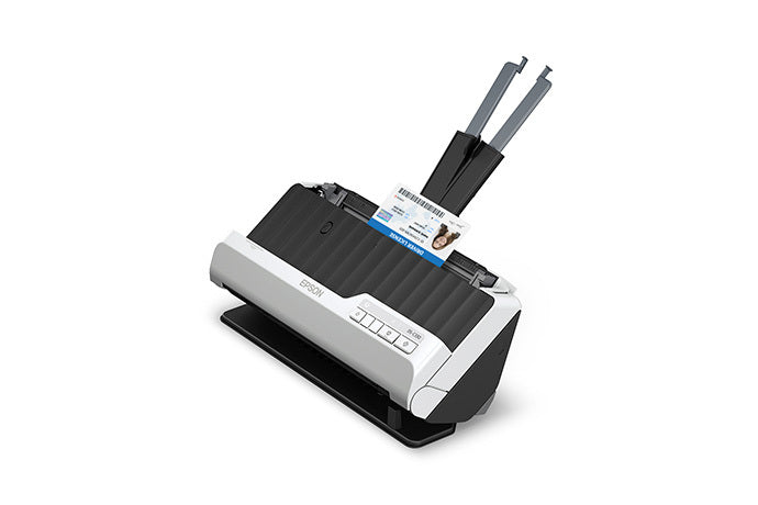 Escáner Epson DS-C330 preparado para digitalizar una tarjeta de identificación