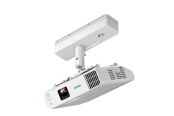Vista lateral del Epson PowerLite L210W con cubierta de soporte de montaje