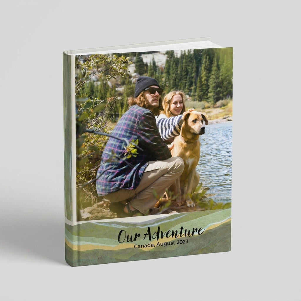 Portada del fotolibro Nuestra Aventura personalizado para pareja | AUROS
