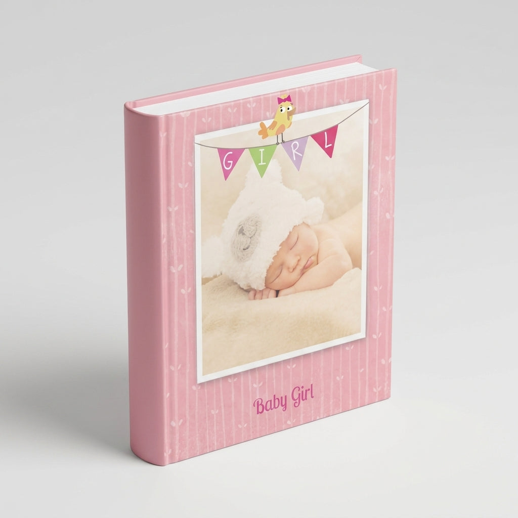 Portada del fotolibro Bebé Niña personalizado para nacimiento | AUROS
