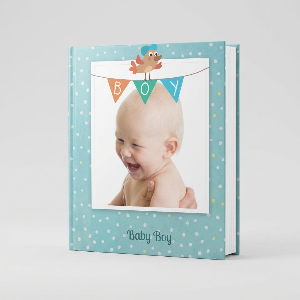 Portada del fotolibro Bebé Niño personalizado para nacimiento | AUROS