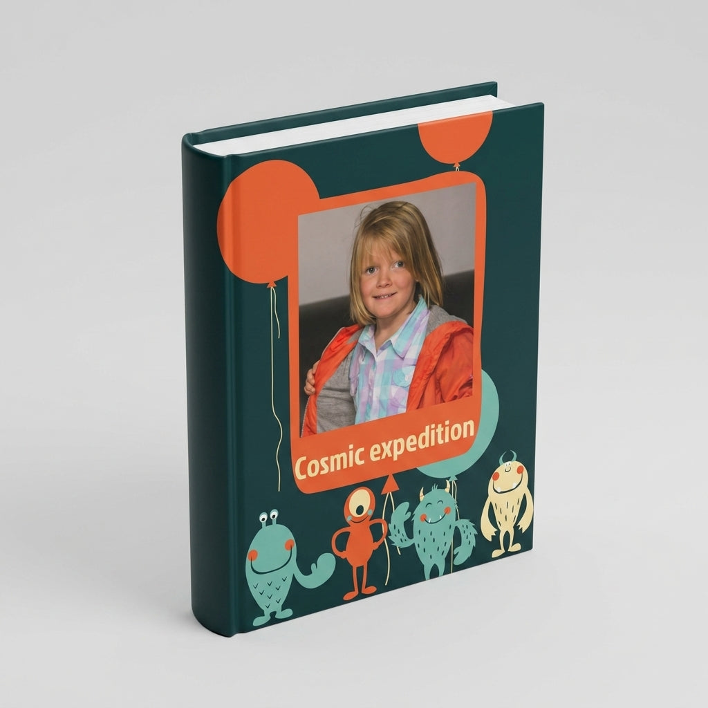 Portada del fotolibro Expedición Cósmica personalizado para niños | AUROS