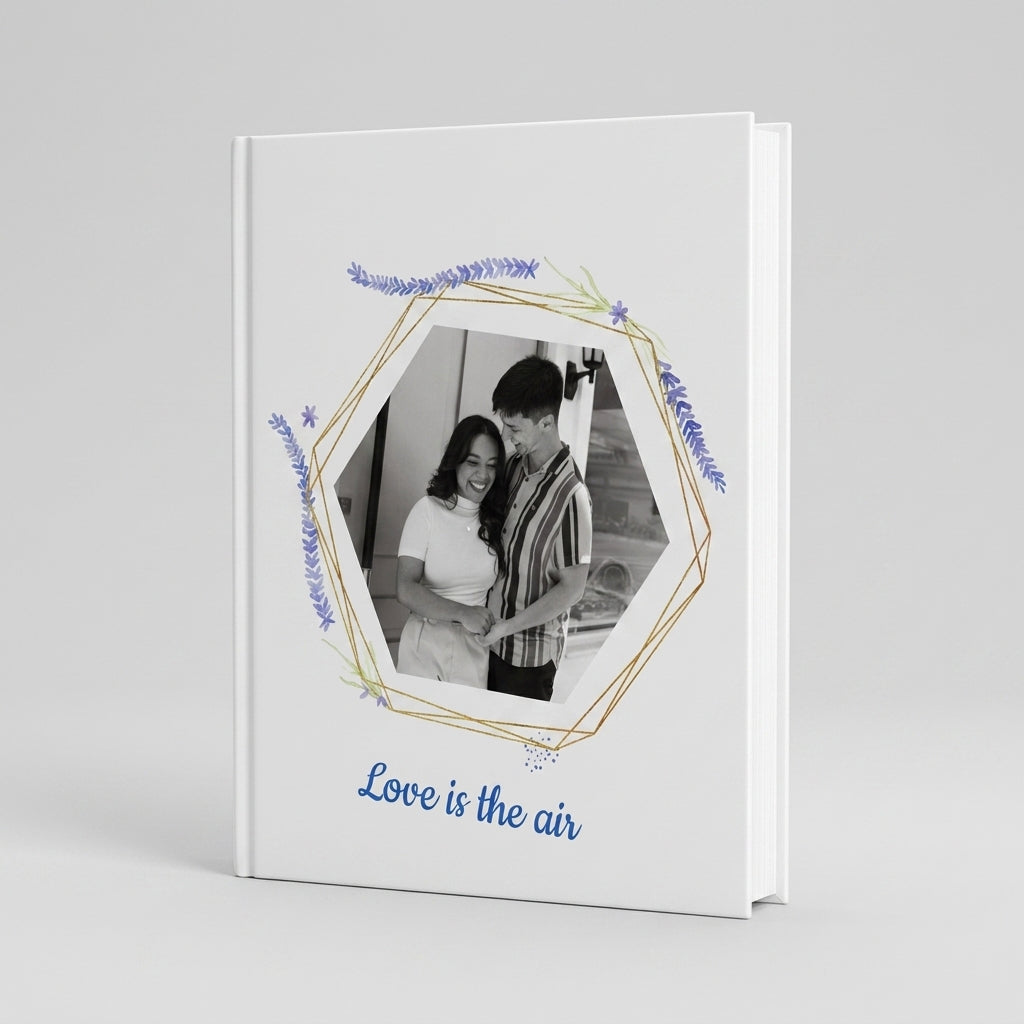 Portada del fotolibro Lavanda personalizado para boda | AUROS