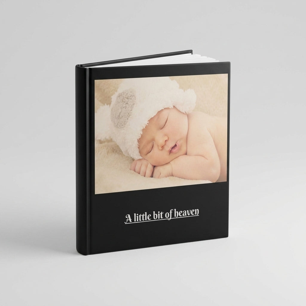Portada del fotolibro Negro Clásico personalizado para retratos | AUROS