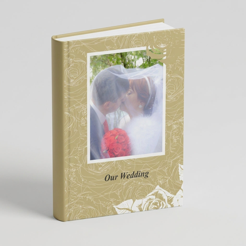 Portada del fotolibro Rosa personalizado para boda | AUROS