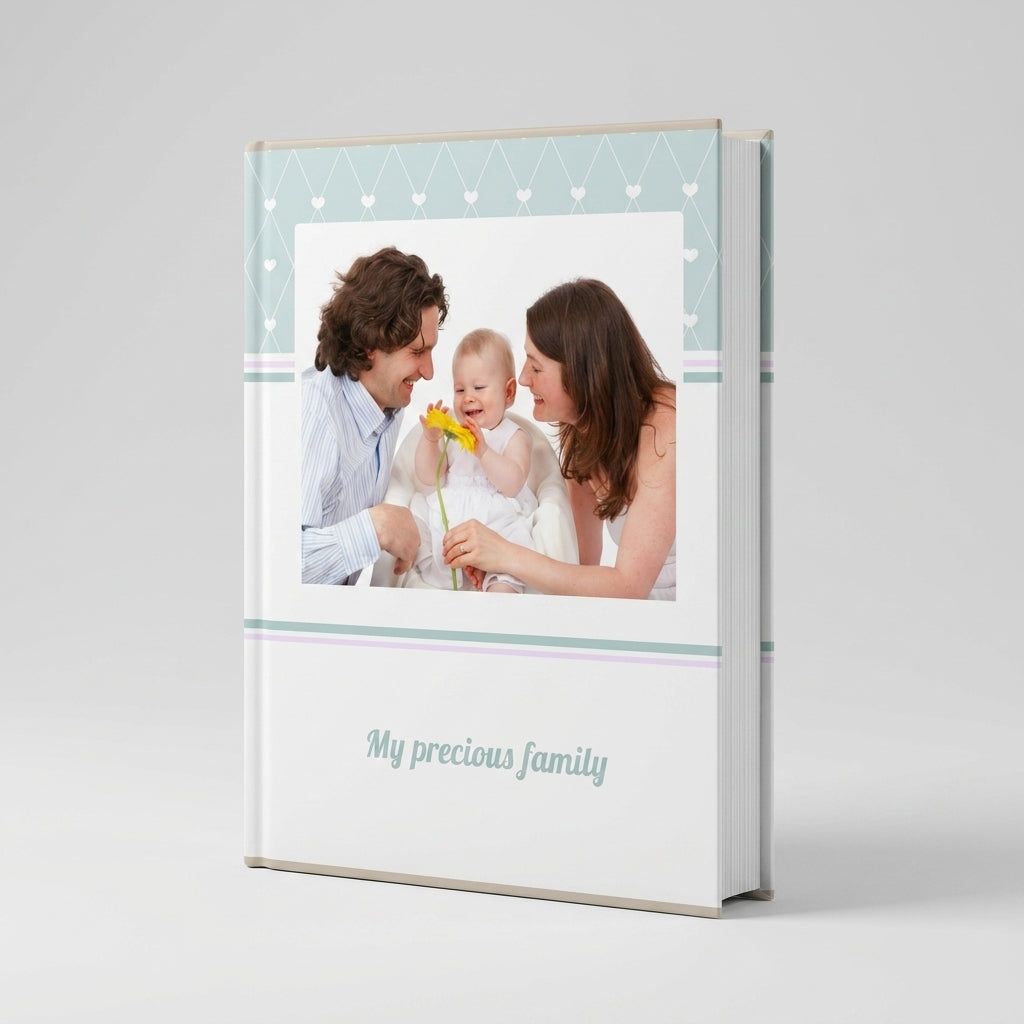 Portada del fotolibro Sueños Azules personalizado para familia | AUROS