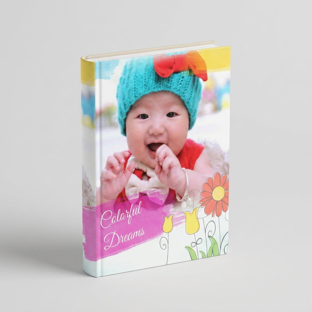 Portada del fotolibro Sueños Coloridos personalizado para bebés | AUROS