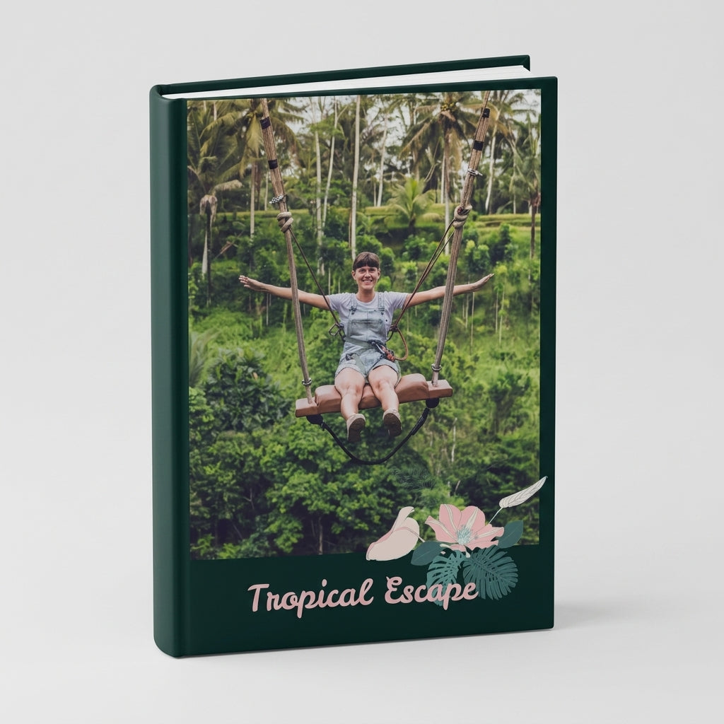 Portada del fotolibro Escape Tropical personalizado para vacaciones | AUROS