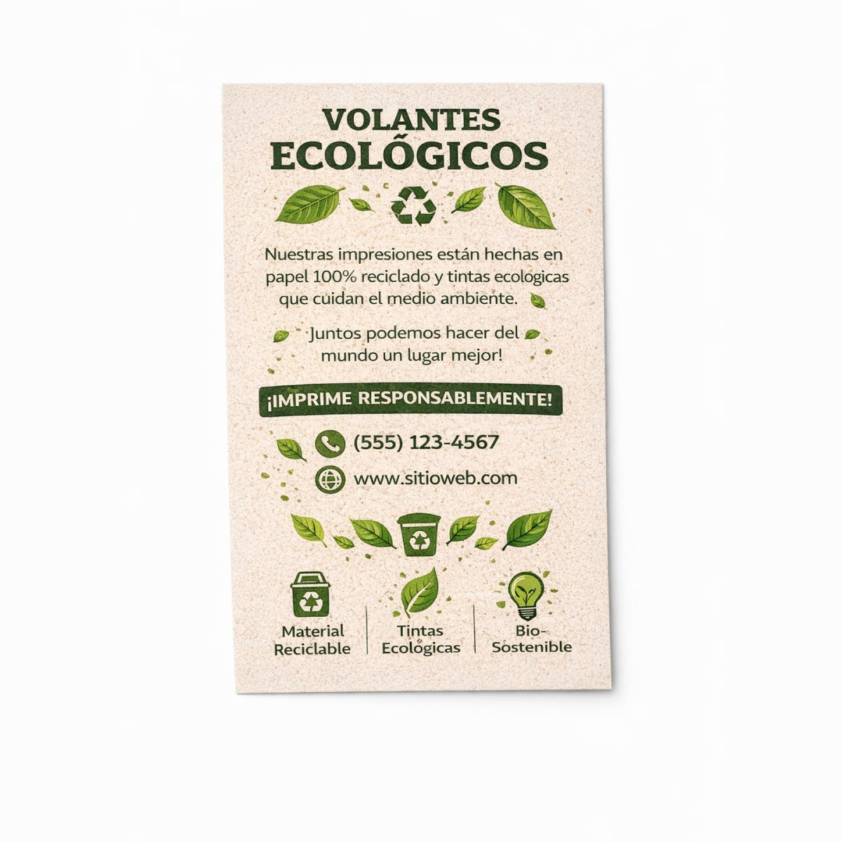 Volantes por una cara en Papel Natural